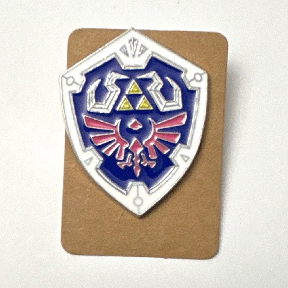 Nintendo The Legend of Zelda Hylian Shield Lapel Pin Blue Silver Red Link